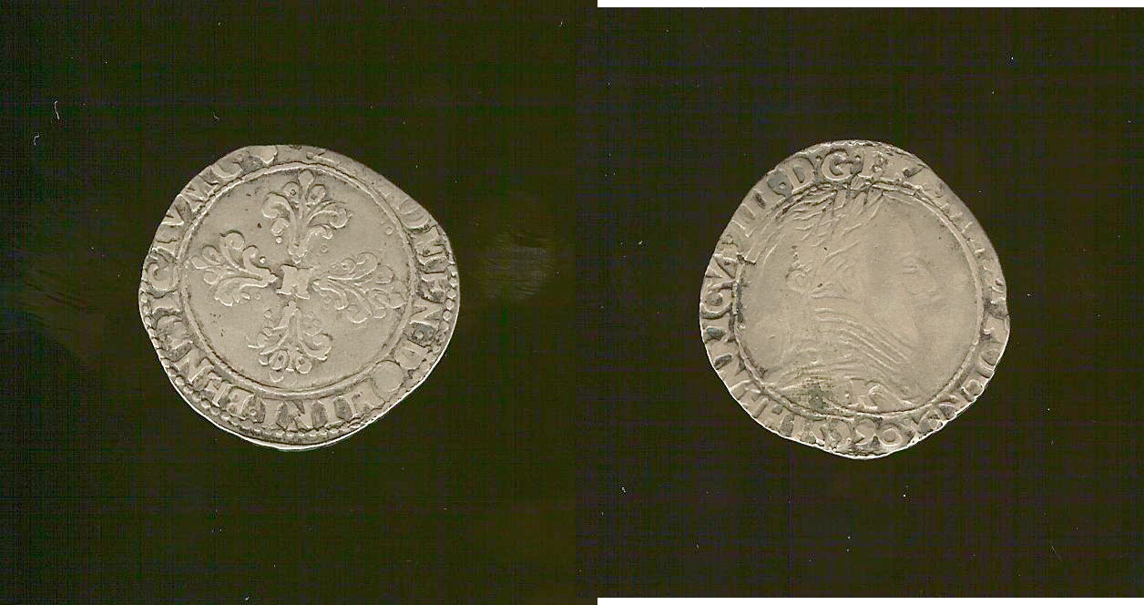half franc Henri III 1590 Saint Lizier VF